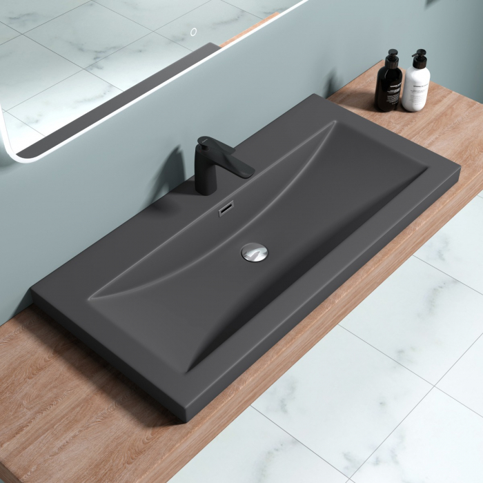 Lavoar Astra 01, alb sau negru, 60-76 sau 100 cm, montaj incorporat, compozit [3]