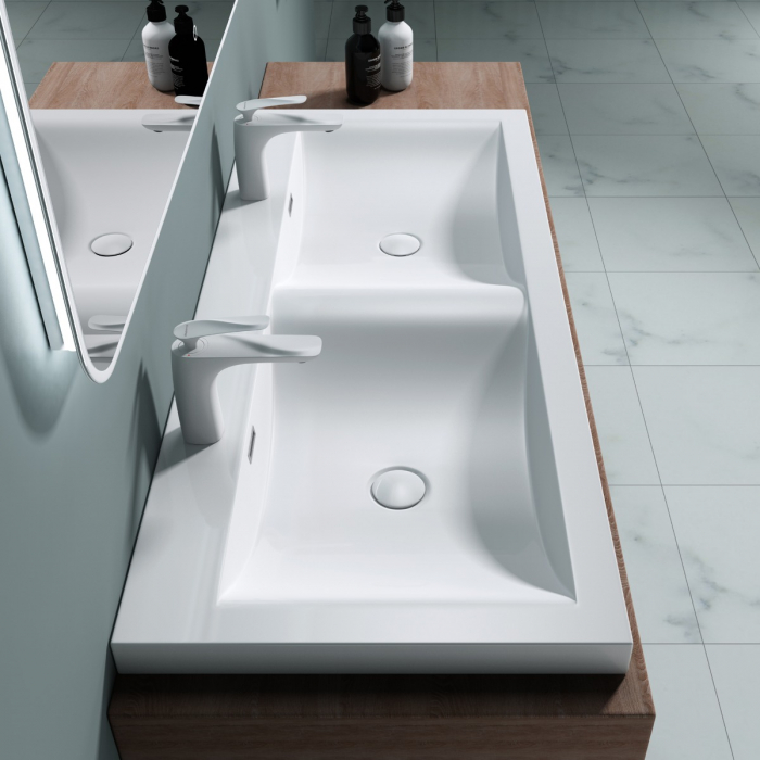 Lavoar Astra 03, alb lucios, 120 sau 144 cm, montaj incorporat, compozit [4]