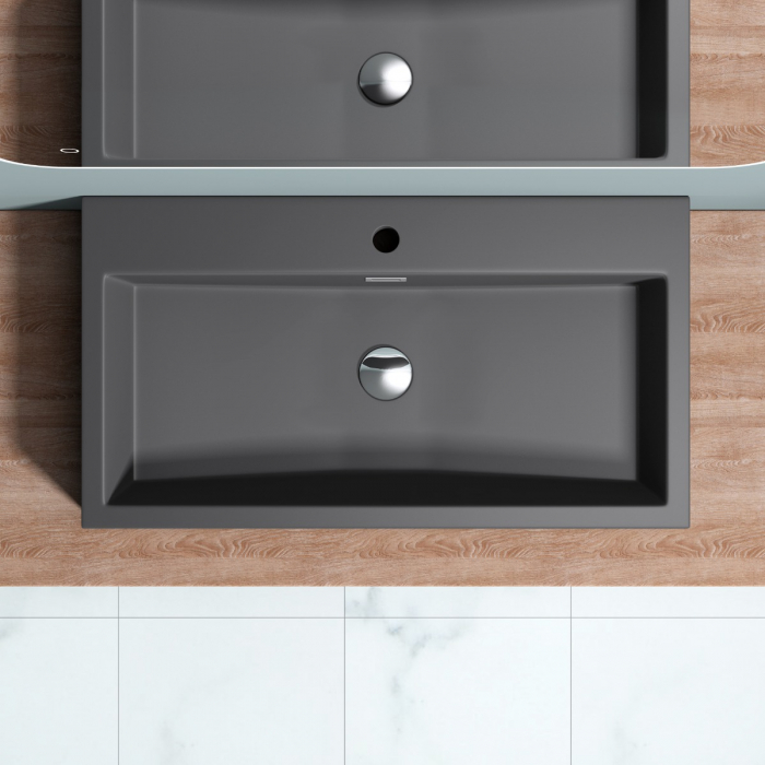 Lavoar Astra 06, alb sau negru, 60-76-100 sau 120 cm, montaj pe blat sau suspendat, compozit [6]