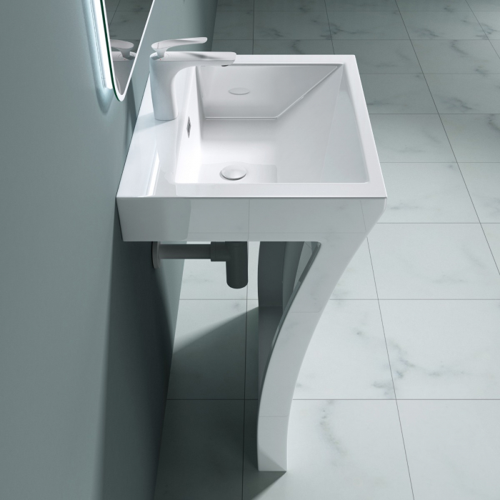 Lavoar Astra 07, alb lucios, montaj freestanding , compozit [2]