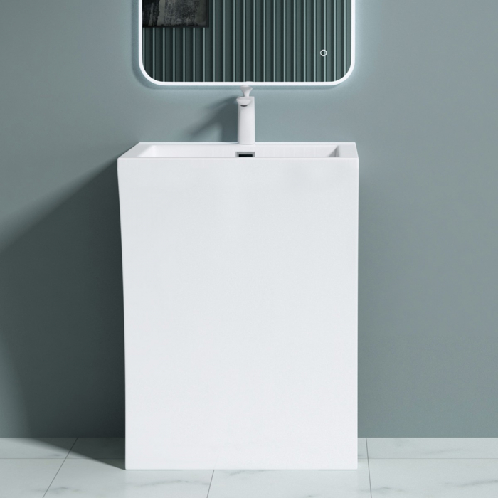 Lavoar Astra 07, alb lucios, montaj freestanding , compozit [3]