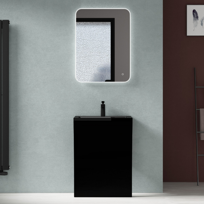 Lavoar Astra 07, negru lucios, montaj freestanding , compozit [7]