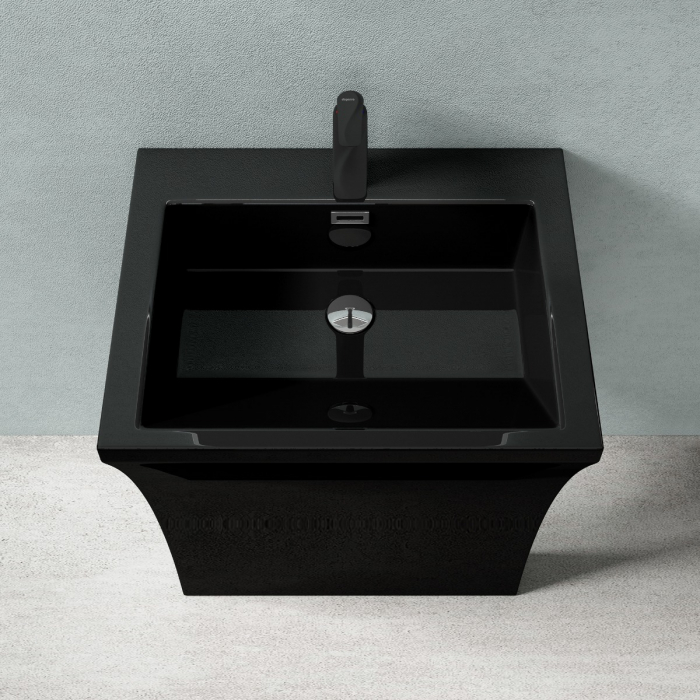 Lavoar Astra 07, negru lucios, montaj freestanding , compozit [5]