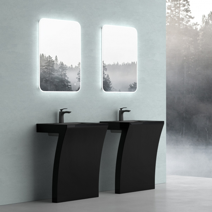 Lavoar Astra 07, negru lucios, montaj freestanding , compozit [2]
