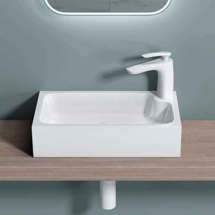 Lavoar Astra 101, alb lucios, montaj pe blat , ceramica [6]
