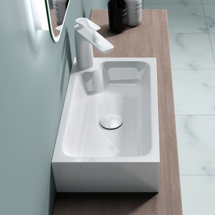 Lavoar Astra 101, alb lucios, montaj pe blat , ceramica [5]