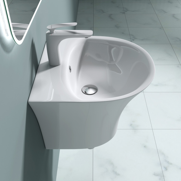 Lavoar Astra 101, alb lucios, montaj suspendat, ceramica [2]