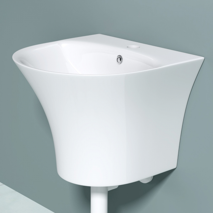 Lavoar Astra 101, alb lucios, montaj suspendat, ceramica [6]