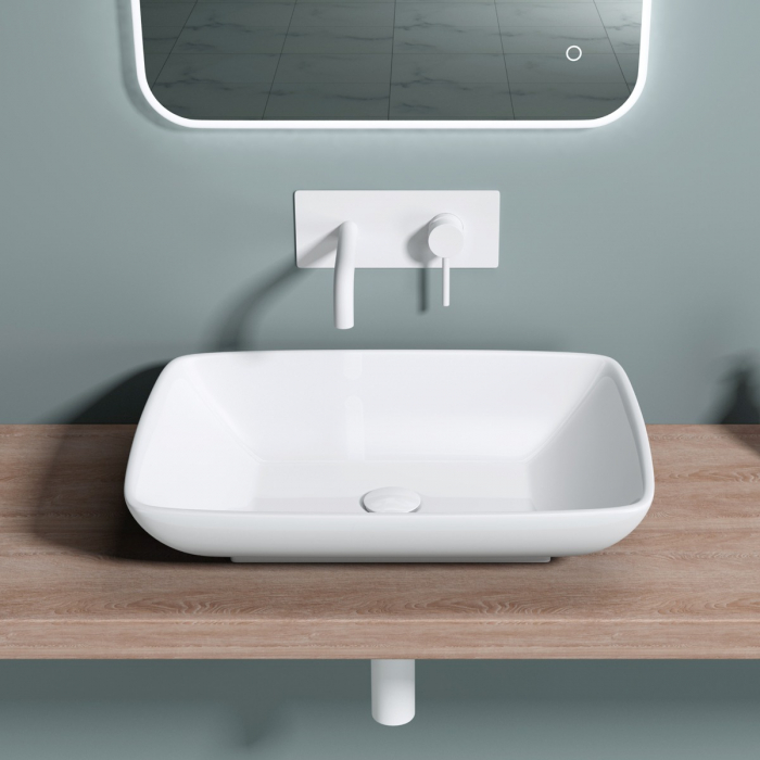 Lavoar Astra 102, alb lucios, montaj pe blat , ceramica [2]