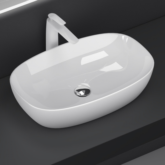 Lavoar Astra 104, alb lucios, 40-51 sau 60 cm, montaj pe blat, ceramica [7]