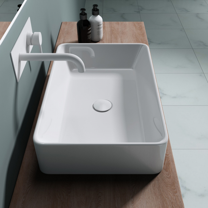 Lavoar Astra 105D, alb lucios, montaj pe blat , ceramica [2]