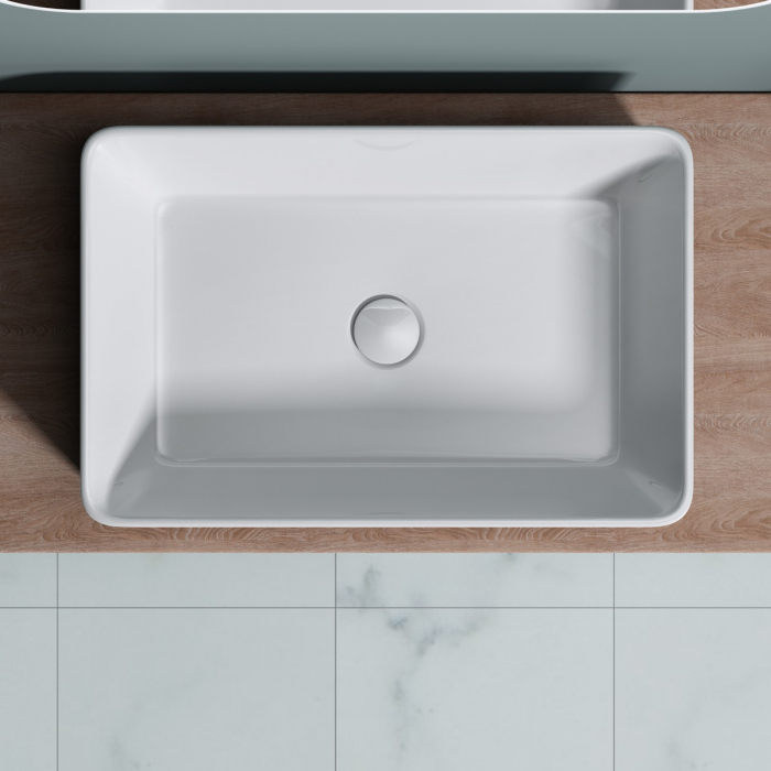 Lavoar Astra 105D, alb lucios, montaj pe blat , ceramica [4]
