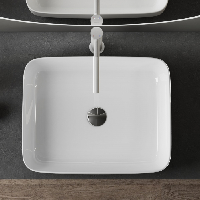 Lavoar Astra 106, alb lucios, 38 sau 50 cm, montaj pe blat, ceramica [2]