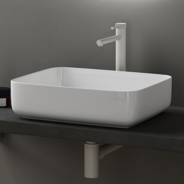 Lavoar Astra 106, alb lucios, 38 sau 50 cm, montaj pe blat, ceramica [3]
