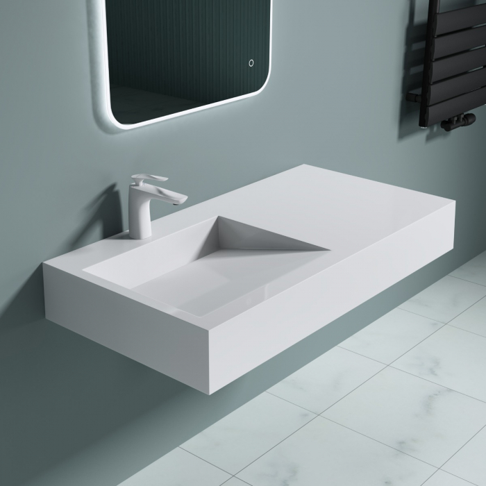 Lavoar Astra 11, alb sau negru, 75 sau 100 cm, montaj pe blat sau suspendat, compozit [12]