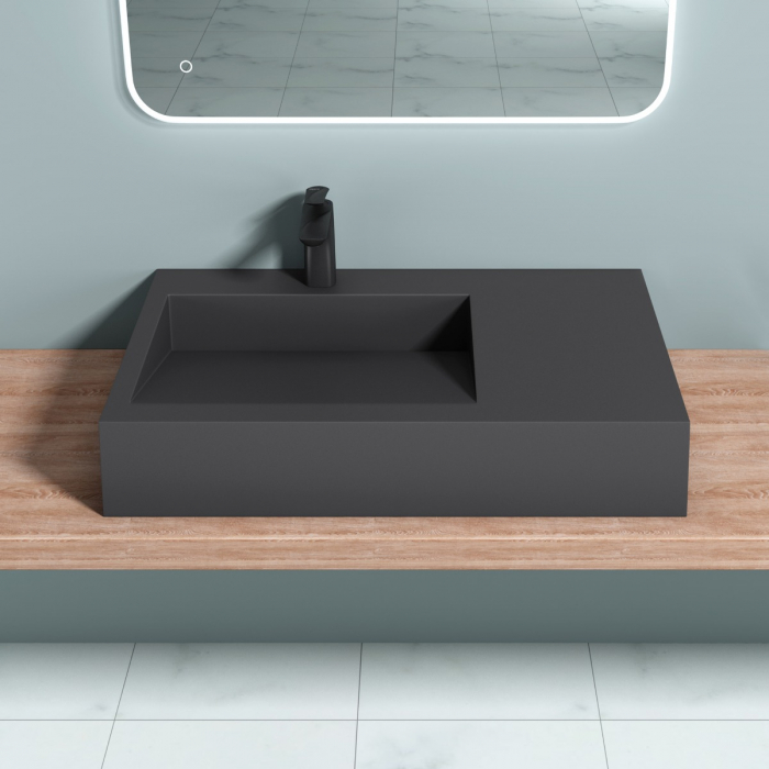 Lavoar Astra 11, alb sau negru, 75 sau 100 cm, montaj pe blat sau suspendat, compozit [5]