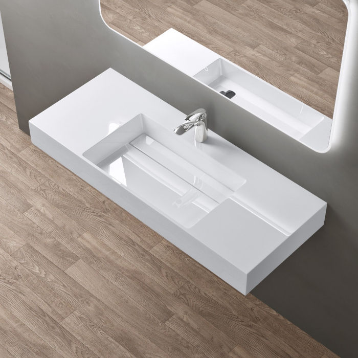 Lavoar Astra 12, alb sau negru, 75-90-120-150 sau 160 cm, montaj pe blat sau suspendat, stanga-dreapta sau dubla, compozit [2]