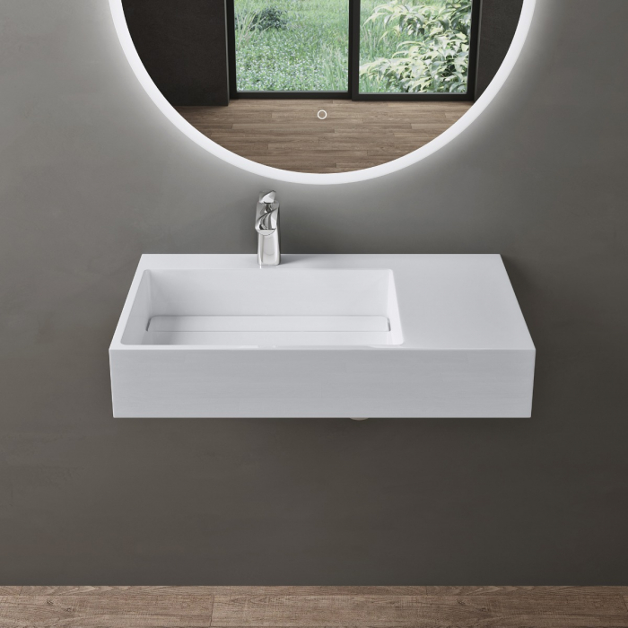 Lavoar Astra 12, alb sau negru, 75-90-120-150 sau 160 cm, montaj pe blat sau suspendat, stanga-dreapta sau dubla, compozit [3]