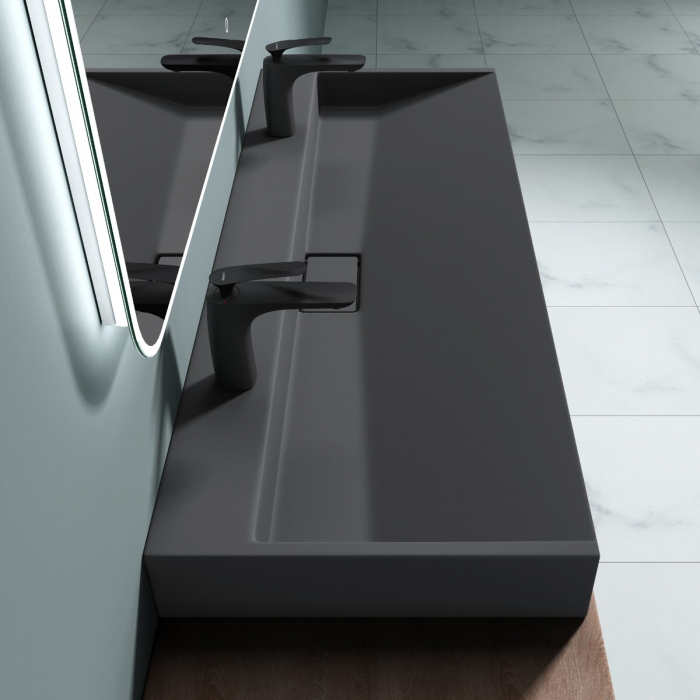 Lavoar Astra 19, alb sau negru, 60-70-80-90-100 sau 120 cm, montaj pe blat sau suspendat, compozit [15]