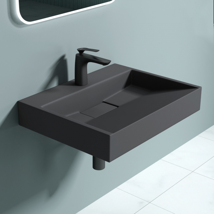 Lavoar Astra 19, alb sau negru, 60-70-80-90-100 sau 120 cm, montaj pe blat sau suspendat, compozit [12]
