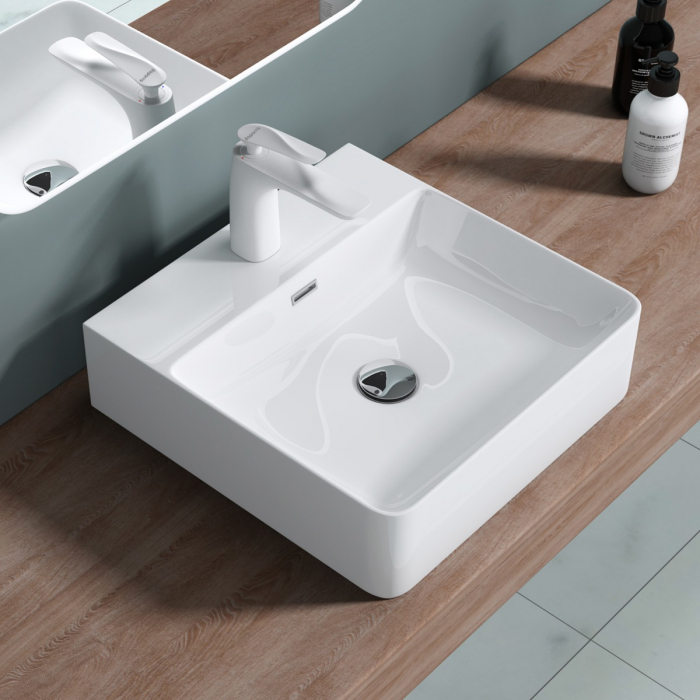 Lavoar Astra 201, alb sau negru, 42-50 sau 60 cm, montaj pe blat sau suspendat, ceramica [4]