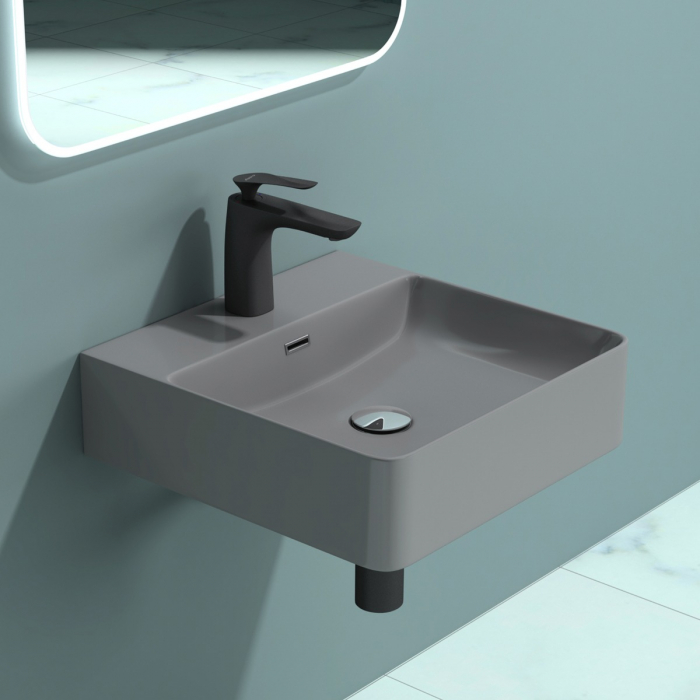Lavoar Astra 201, alb sau negru, 42-50 sau 60 cm, montaj pe blat sau suspendat, ceramica [8]