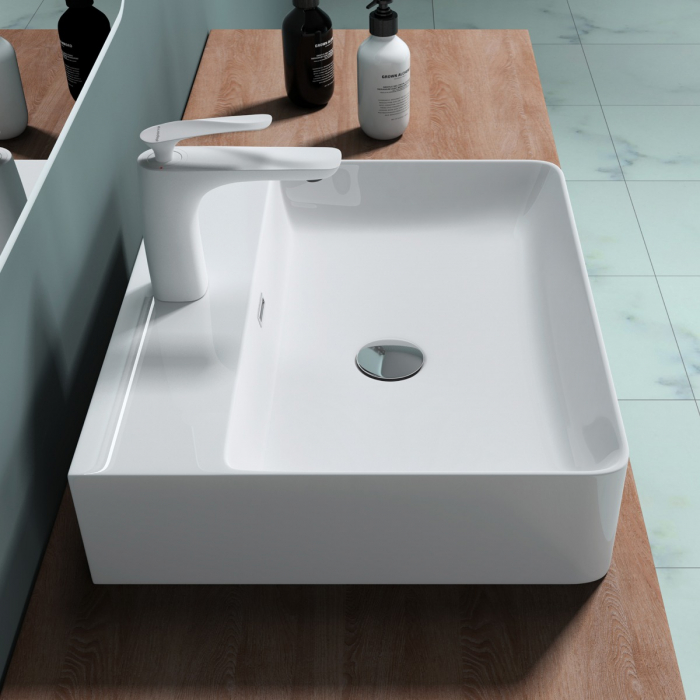 Lavoar Astra 201, alb sau negru, 42-50 sau 60 cm, montaj pe blat sau suspendat, ceramica [2]