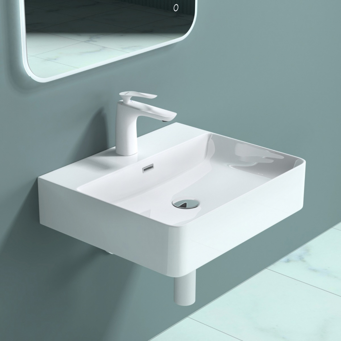 Lavoar Astra 201, alb sau negru, 42-50 sau 60 cm, montaj pe blat sau suspendat, ceramica [5]