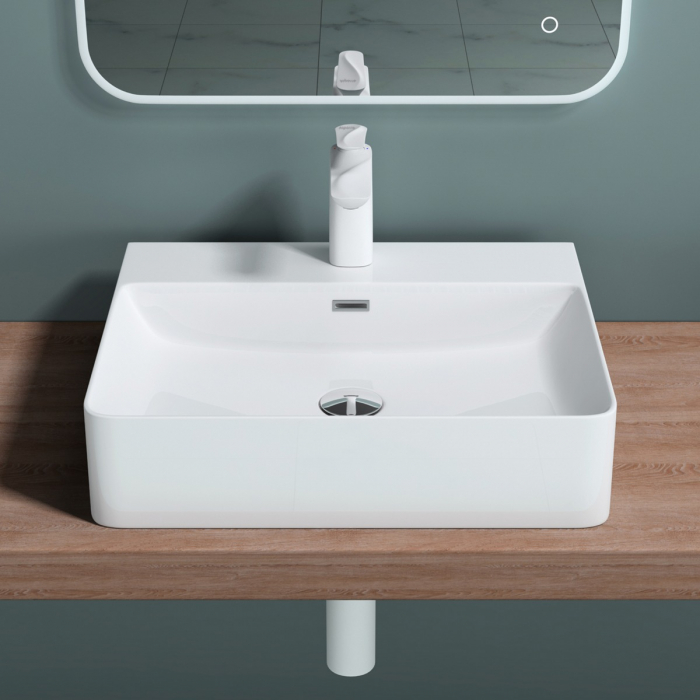 Lavoar Astra 201, alb sau negru, 42-50 sau 60 cm, montaj pe blat sau suspendat, ceramica [3]