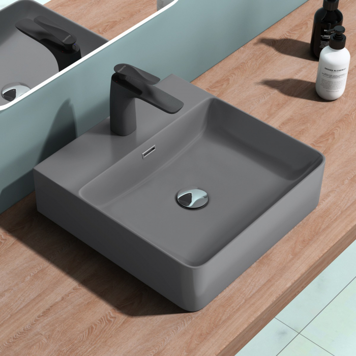 Lavoar Astra 201, alb sau negru, 42-50 sau 60 cm, montaj pe blat sau suspendat, ceramica [6]