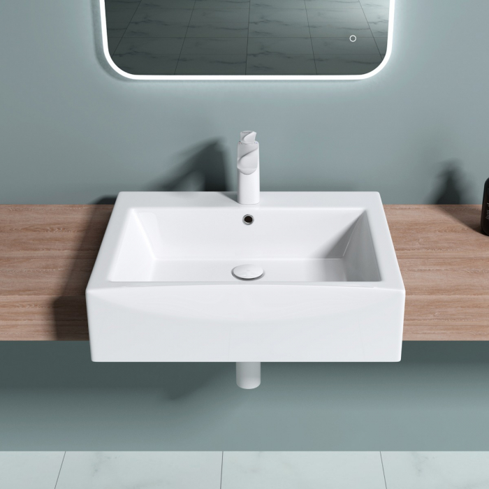 Lavoar Astra 202, alb lucios, 41 sau 57 cm, montaj incorporat, ceramica [2]