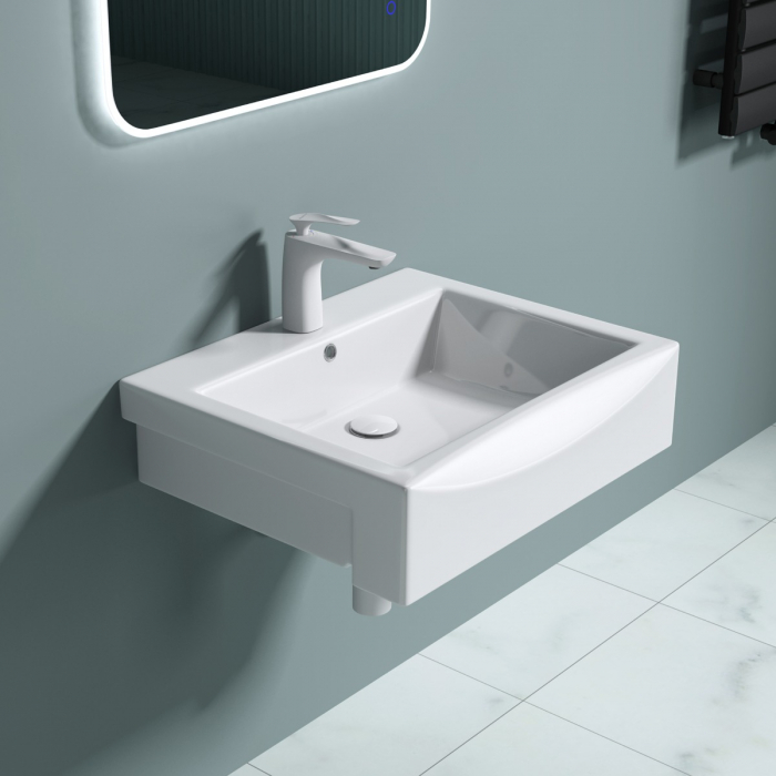 Lavoar Astra 202, alb lucios, 41 sau 57 cm, montaj incorporat, ceramica [7]