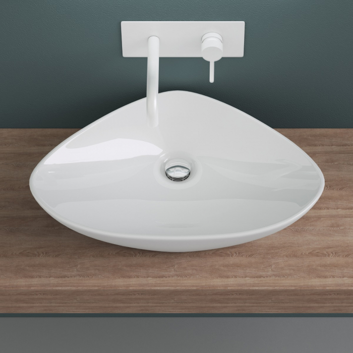 Lavoar Astra 215, alb lucios, montaj pe blat , ceramica [3]
