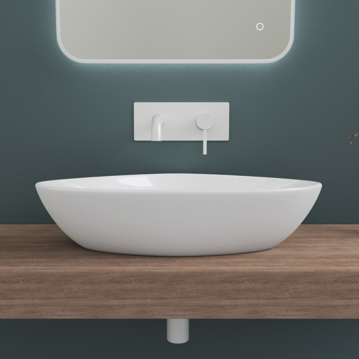 Lavoar Astra 215, alb lucios, montaj pe blat , ceramica [2]