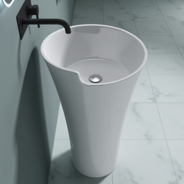 Lavoar Astra 30, alb lucios, montaj freestanding , compozit [3]