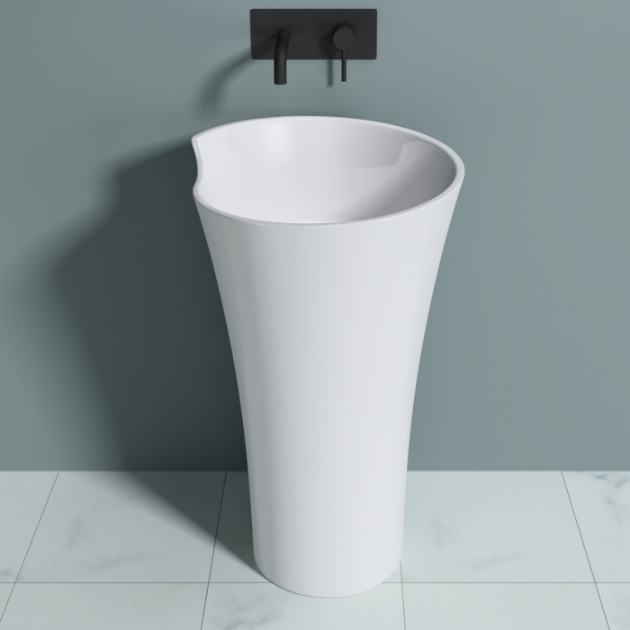 Lavoar Astra 30, alb lucios, montaj freestanding , compozit [4]