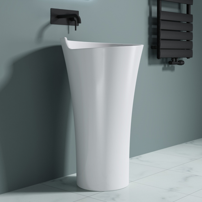 Lavoar Astra 30, alb lucios, montaj freestanding , compozit [5]