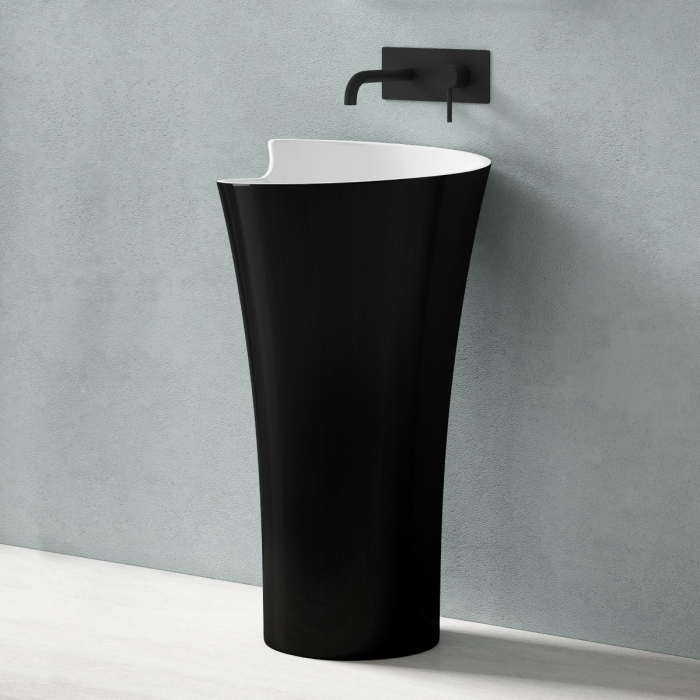 Lavoar Astra 30, negru lucios + alb lucios, montaj freestanding , compozit [2]