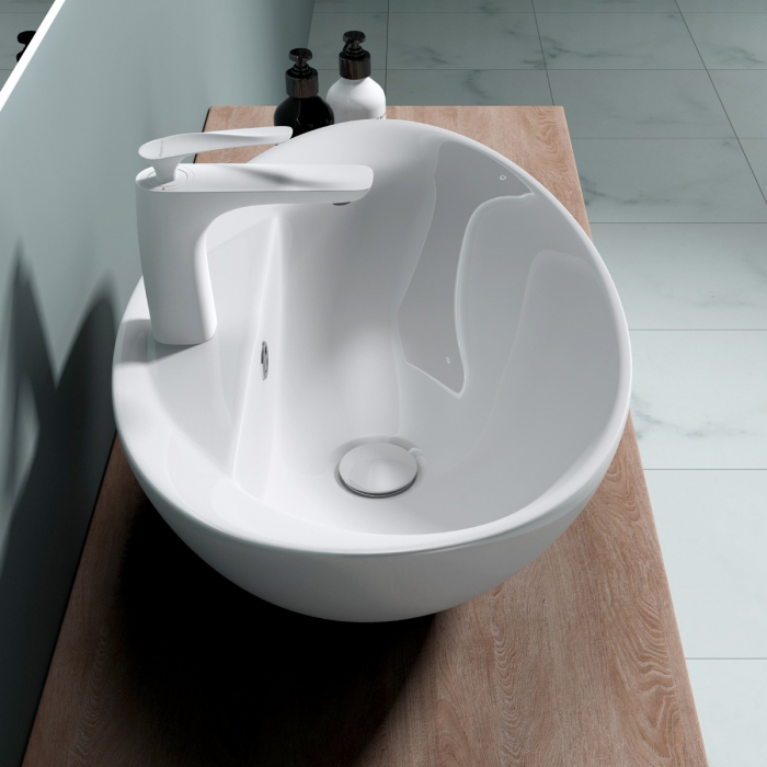 Lavoar Astra 302, alb lucios, montaj pe blat , ceramica [2]