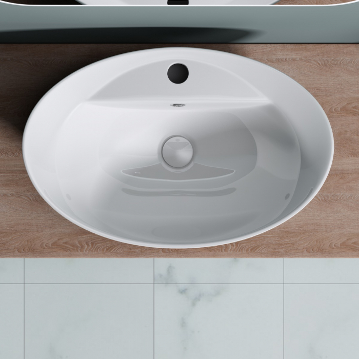 Lavoar Astra 302, alb lucios, montaj pe blat , ceramica [4]