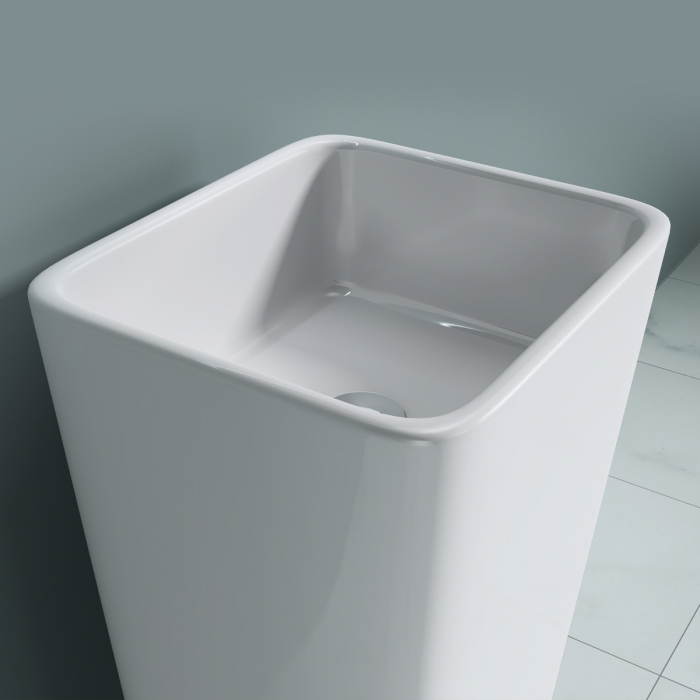 Lavoar Astra 31, alb lucios, montaj freestanding , compozit [7]