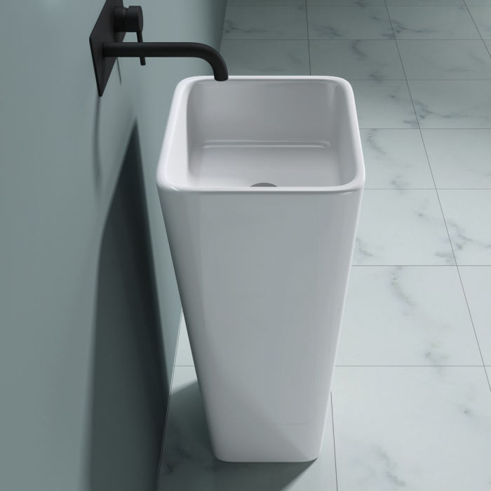 Lavoar Astra 31, alb lucios, montaj freestanding , compozit [2]