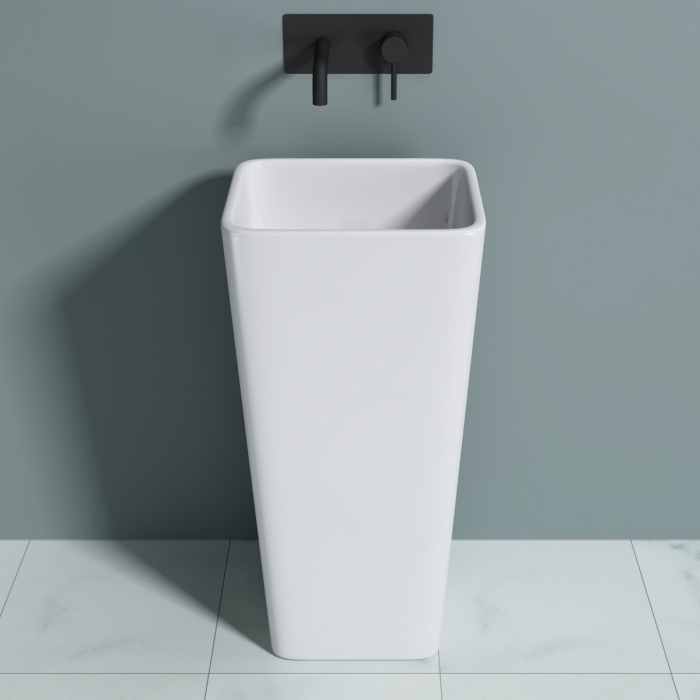 Lavoar Astra 31, alb lucios, montaj freestanding , compozit [3]