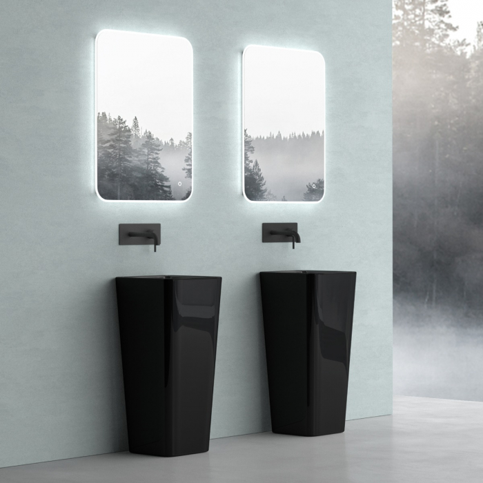 Lavoar Astra 31, negru lucios, montaj freestanding , compozit [2]