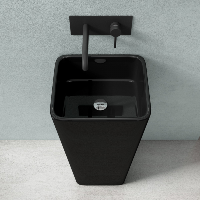 Lavoar Astra 31, negru lucios, montaj freestanding , compozit [4]