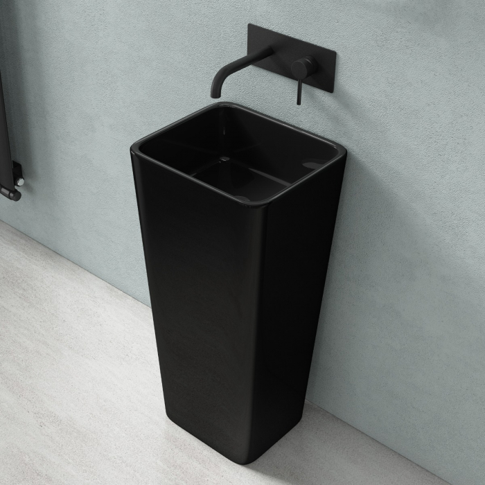 Lavoar Astra 31, negru lucios, montaj freestanding , compozit [3]