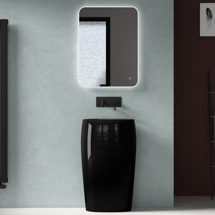 Lavoar Astra 32, negru lucios, montaj freestanding , compozit [3]