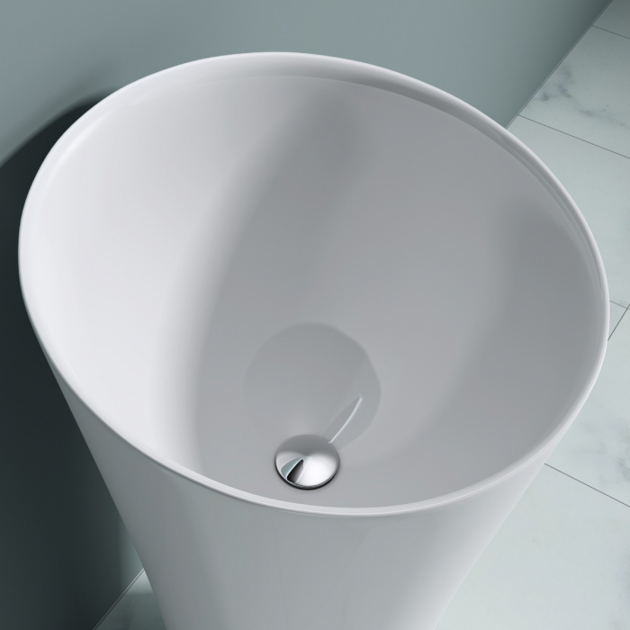 Lavoar Astra 33, alb lucios, montaj freestanding , compozit [6]