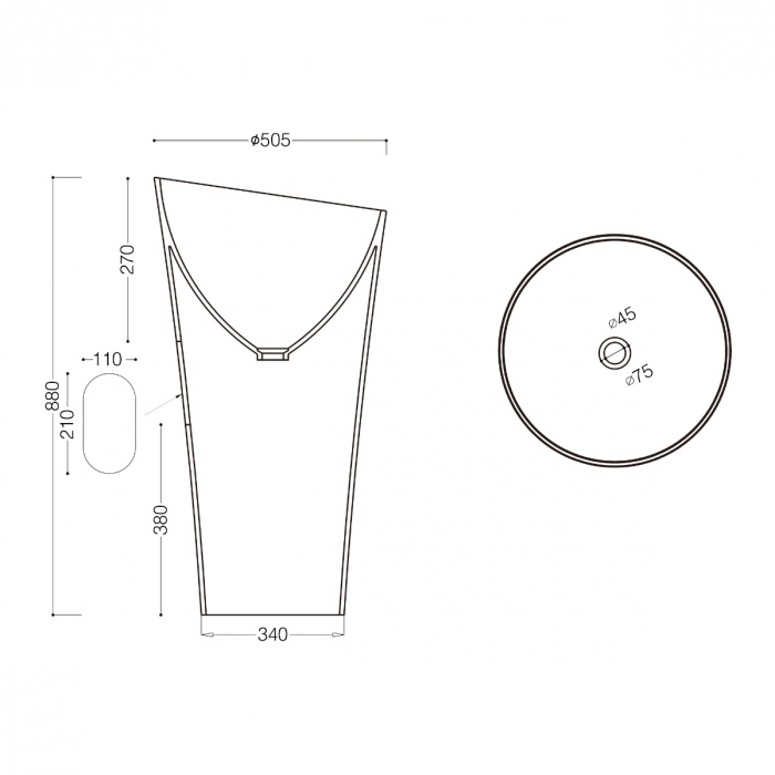 Lavoar Astra 33, alb lucios, montaj freestanding , compozit [8]