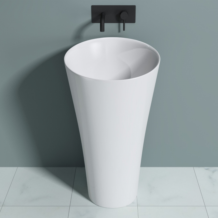 Lavoar Astra 33, alb lucios, montaj freestanding , compozit [2]